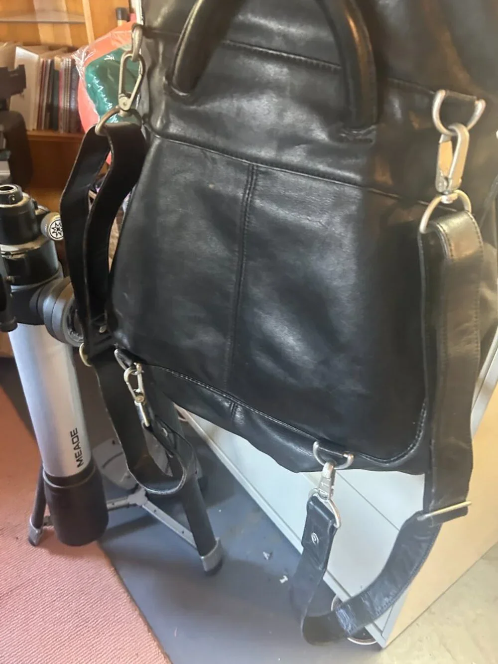 Men's Kenneth Cole Black leather backpack